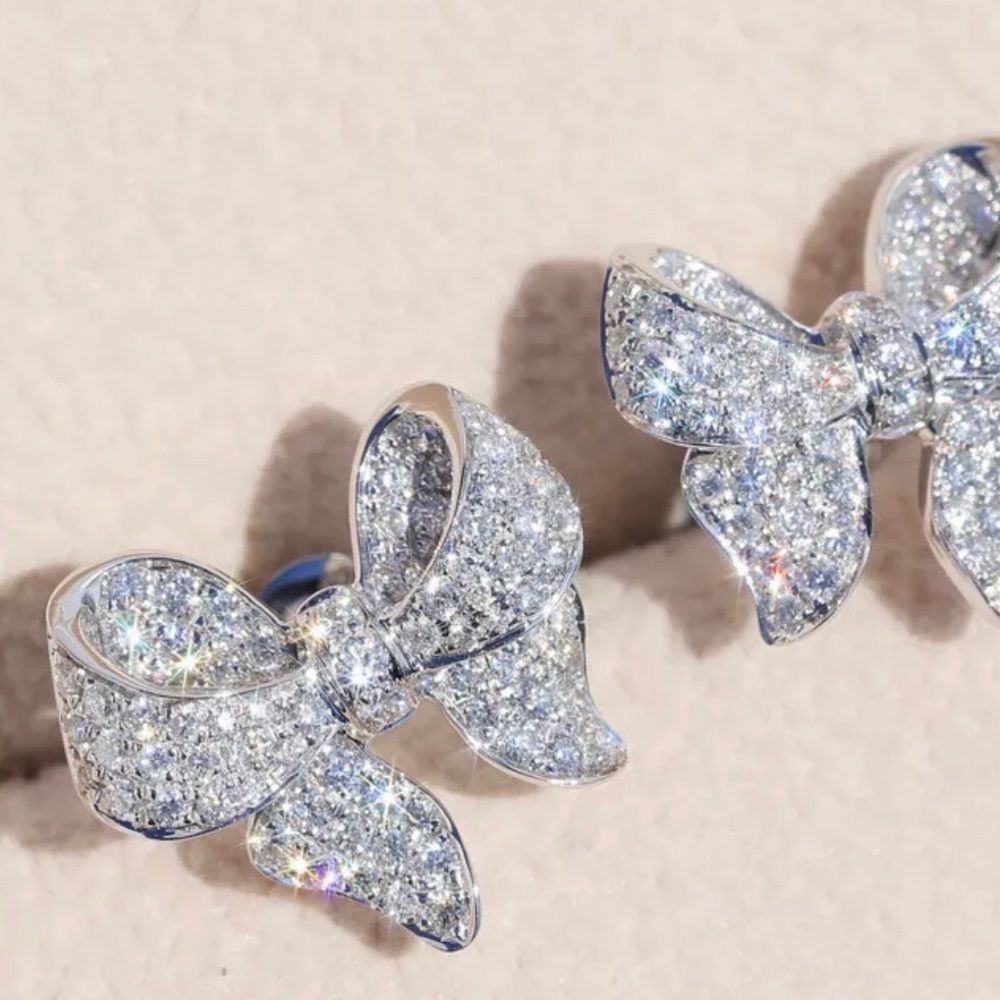 Sterling silver bow earrings